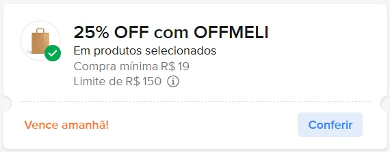 Cupom 25% OFF com OFFMELI no Mercado Livre